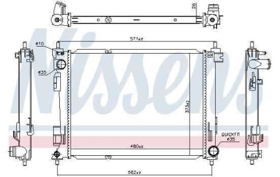 Radiator, engine cooling 606734 Nissens, Image 6