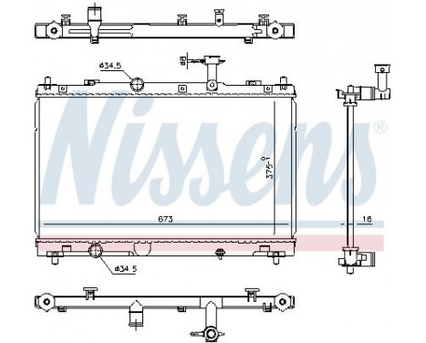 Radiator, engine cooling 606736 Nissens