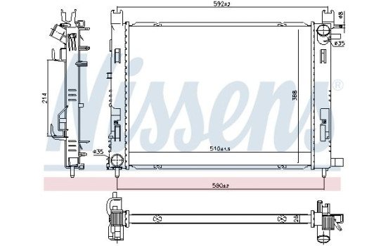 Radiator, engine cooling 606760 Nissens, Image 5