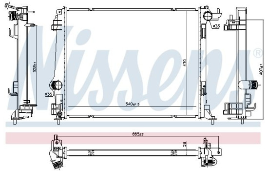 Radiator, engine cooling 606761 Nissens, Image 5