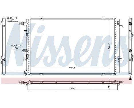 Radiator, engine cooling 606762 Nissens