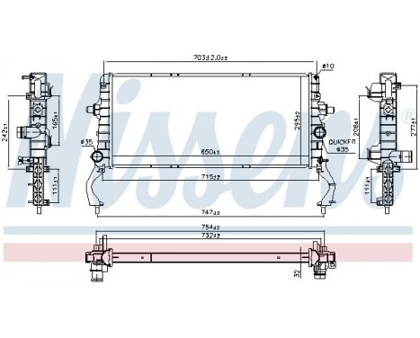 Radiator, engine cooling 606801 Nissens