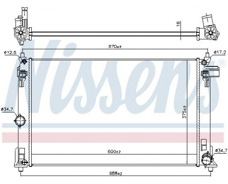 Radiator, engine cooling 606838 Nissens