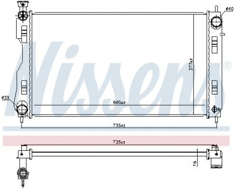 Radiator, engine cooling 606844 Nissens