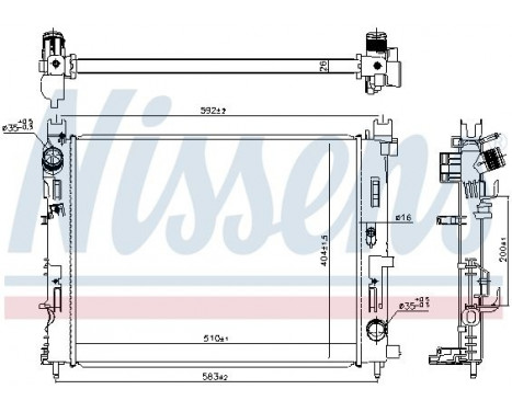 Radiator, engine cooling 606845 Nissens, Image 5