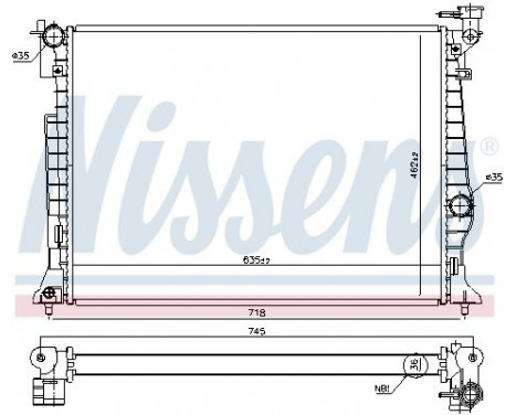 Radiator, engine cooling 606953 Nissens, Image 2
