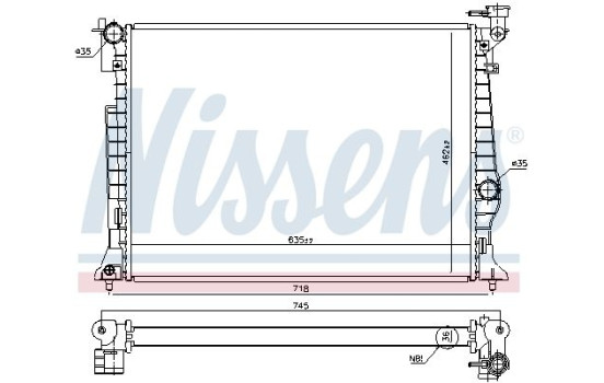 Radiator, engine cooling 606953 Nissens, Image 2
