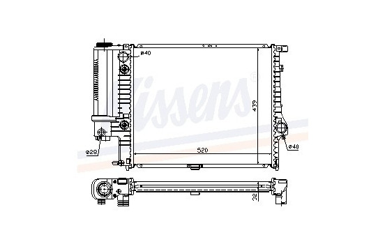 Radiator, engine cooling 60709A Nissens