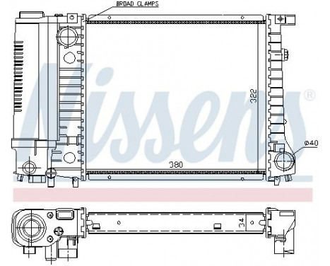 Radiator, engine cooling 60729A Nissens, Image 2