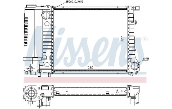 Radiator, engine cooling 60729A Nissens, Image 2