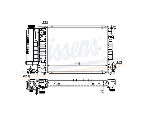 Radiator, engine cooling 60735A Nissens