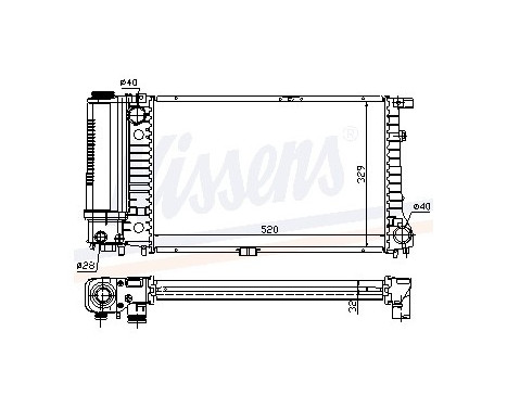 Radiator, engine cooling 60736A Nissens