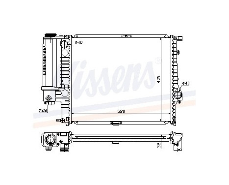 Radiator, engine cooling 60743A Nissens