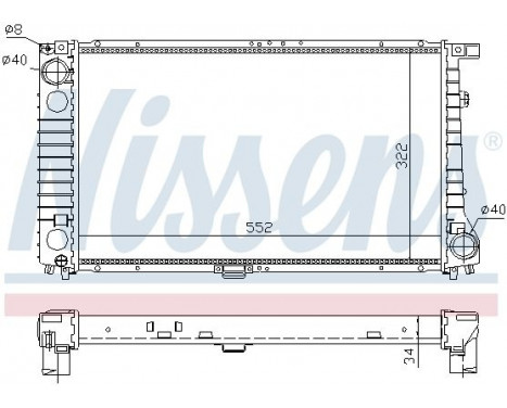 Radiator, engine cooling 60744A Nissens