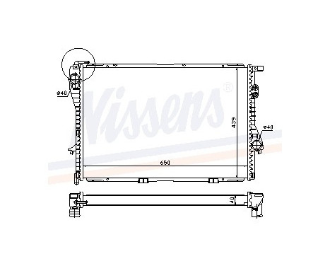 Radiator, engine cooling 60752A Nissens