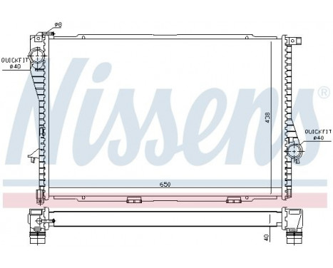 Radiator, engine cooling 60754A Nissens