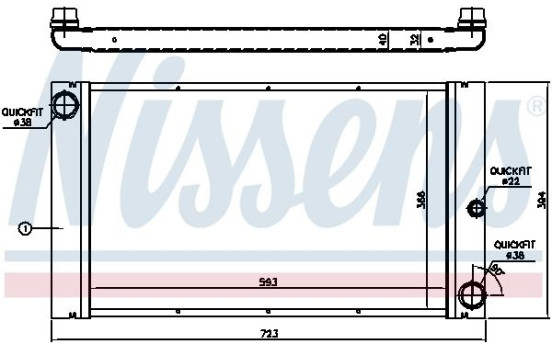 Radiator, engine cooling 60762 Nissens