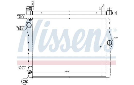 Radiator, engine cooling 60776 Nissens