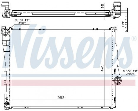 Radiator, engine cooling 60784A Nissens, Image 2