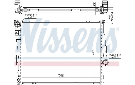 Radiator, engine cooling 60784A Nissens, Image 2