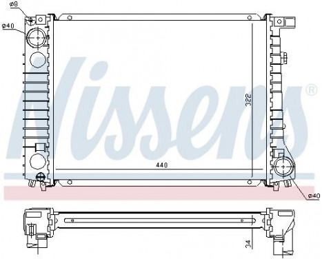 Radiator, engine cooling 60797A Nissens