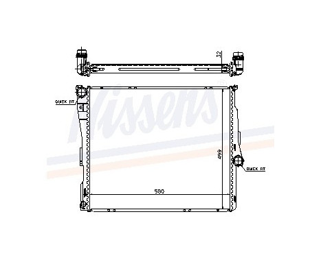 Radiator, engine cooling 60803A Nissens