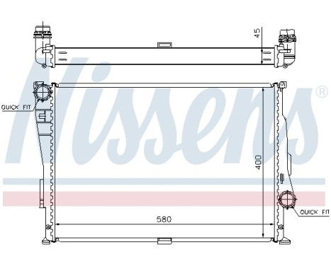Radiator, engine cooling 60806 Nissens, Image 2