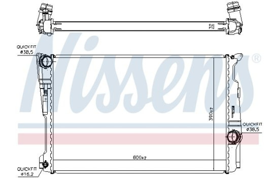 Radiator, engine cooling 60809 Nissens