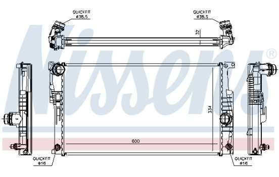 Radiator, engine cooling 60817 Nissens