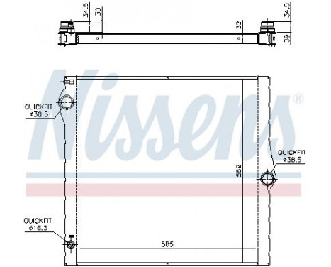 Radiator, engine cooling 60825 Nissens