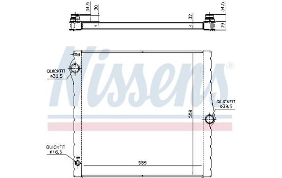 Radiator, engine cooling 60825 Nissens