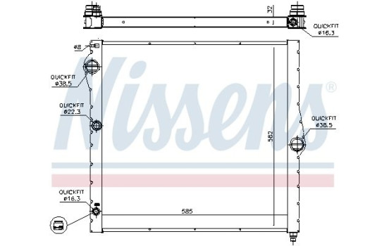 Radiator, engine cooling 60827 Nissens