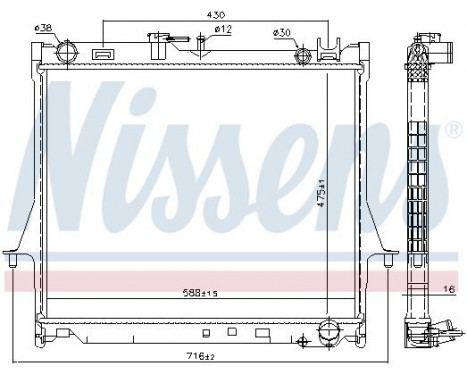 Radiator, engine cooling 60855 Nissens