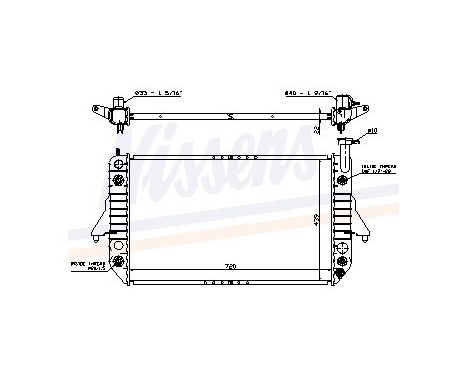 Radiator, engine cooling 60908 Nissens