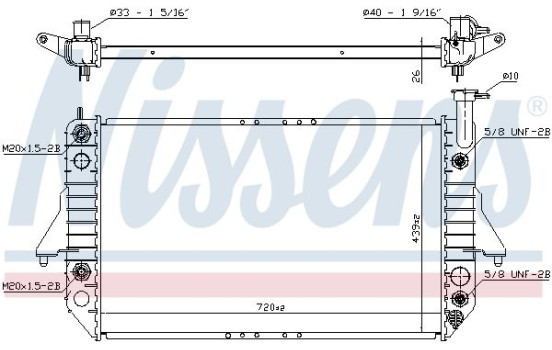 Radiator, engine cooling 60909 Nissens