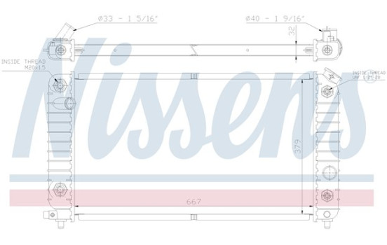 Radiator, engine cooling 60915 Nissens