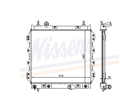 Radiator, engine cooling 61002 Nissens