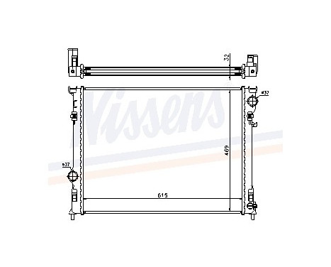 Radiator, engine cooling 61014A Nissens