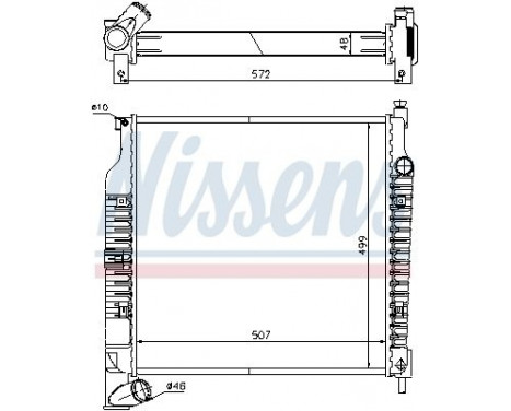 Radiator, engine cooling 61021A Nissens, Image 2