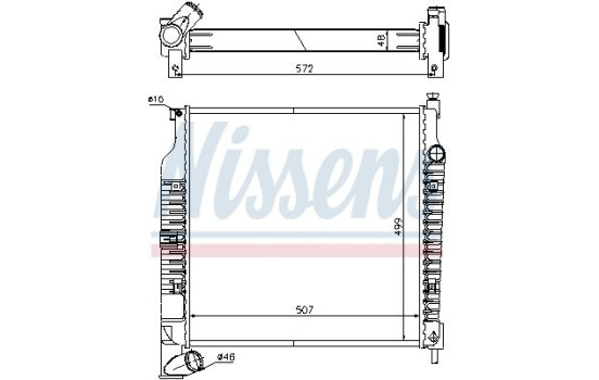 Radiator, engine cooling 61021A Nissens, Image 2