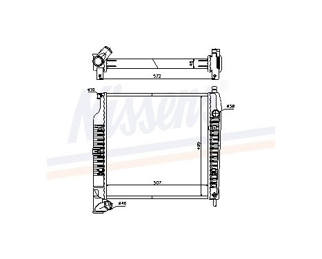 Radiator, engine cooling 61021A Nissens