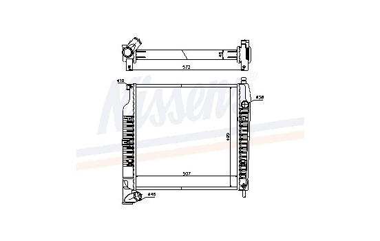 Radiator, engine cooling 61021A Nissens