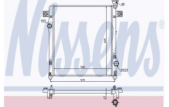 Radiator, engine cooling 61030 Nissens