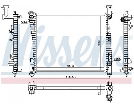 Radiator, engine cooling 61033 Nissens