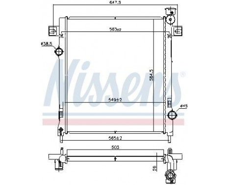 Radiator, engine cooling 61035 Nissens