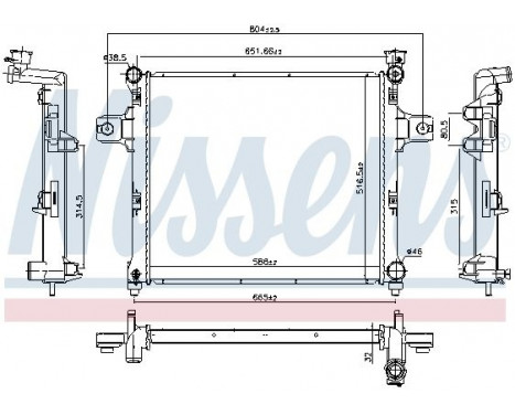 Radiator, engine cooling 61038 Nissens