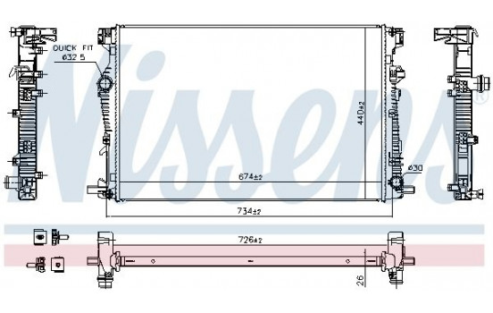 Radiator, engine cooling 61040 Nissens