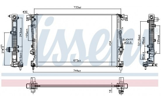 Radiator, engine cooling 61042 Nissens