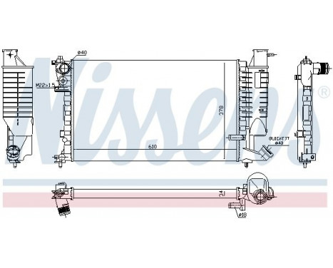 Radiator, engine cooling 61252A Nissens, Image 2