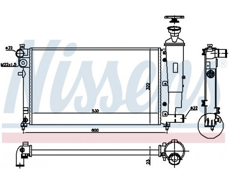 Radiator, engine cooling 61276 Nissens